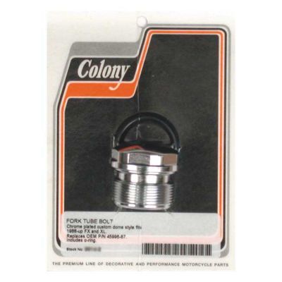 989701 - Colony, 39mm fork tube plug. Custom Domed. Chrome