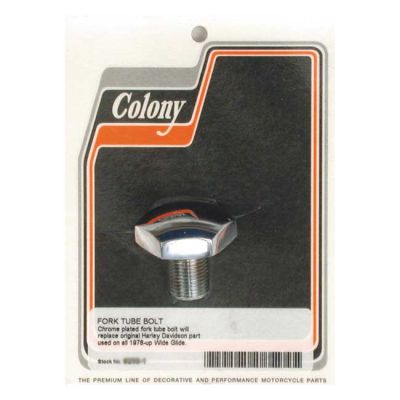 989703 - Colony, 41mm fork tube cap bolt. Domed. Chrome
