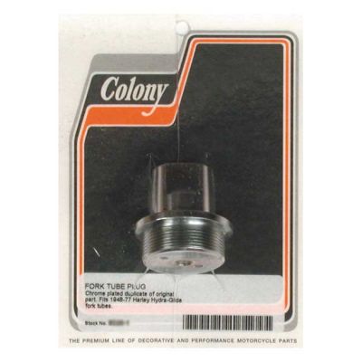 989704 - Colony, 41mm fork tube cap bolt. Chrome