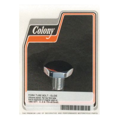 989706 - Colony, 41mm fork tube cap bolt. Chrome