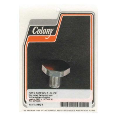 989707 - Colony, 41mm fork tube cap bolt. Zinc