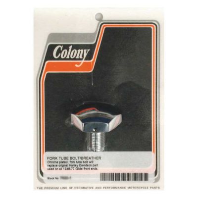 989708 - Colony, 41mm fork tube cap bolt. Domed. Chrome
