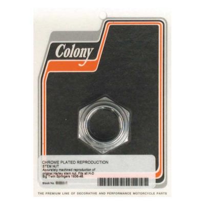 989733 - Colony, Springer fork stem nut. Chrome