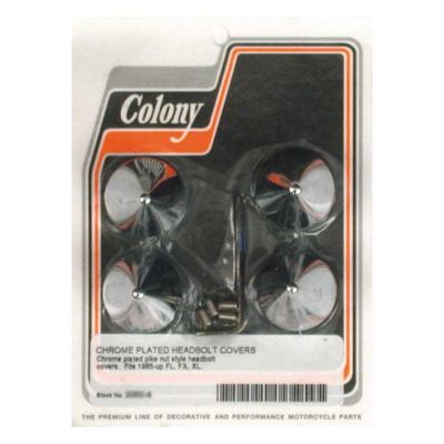 989894 - Colony, head bolt cover kit. Pike, chrome