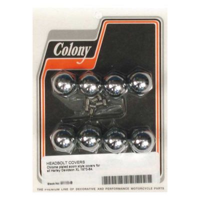 989895 - Colony, head bolt cover kit. Acorn, chrome