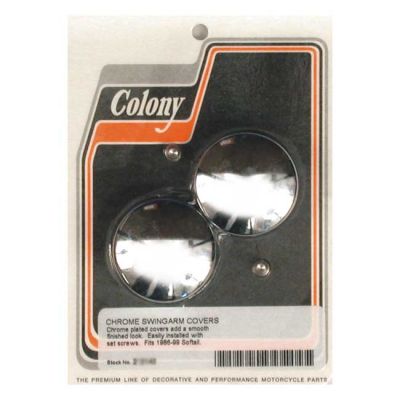 989898 - Colony, swingarm pivot bolt cover set. Chrome, domed