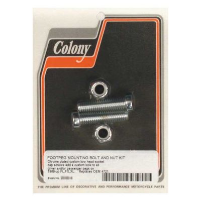 989920 - Colony, foot peg mount kit. Chrome