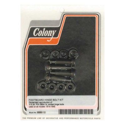 989923 - Colony, rider floorboard hinge bolt mount kit. Slotted