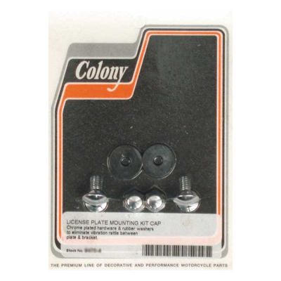 989970 - Colony, license plate mount kit. CAP style. Chrome