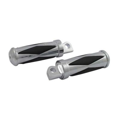 990187 - MCS Diamond footpegs, small diameter. male mount. Chrome