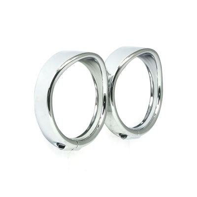 991049 - MCS Recessed trim rings with visor. turn signals. Chrome