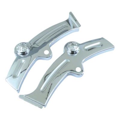 991364 - MCS Softail swingarm covers slotted. Chrome