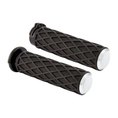 993517 - Arlen Ness, Diamond handlebar grip set. Chrome