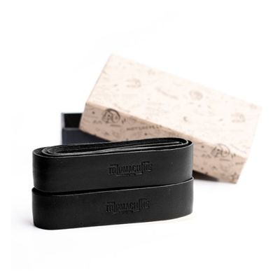 995560 - Tripmachine Trip Machine, leather handlebar grip wraps. Black