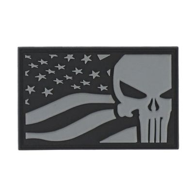 996614 - Army Surplus Punisher USA flag patch grey