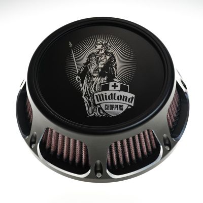 MCP90-61-471S - Midland Choppers Midland Design Luftfilter Helvetia 3D Black Contrast