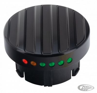 011011 - GZP Blk ribbed LED fuel gauge cap 96-17