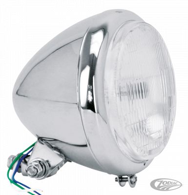 160108 - GZP Chrome 6.25" H4 Headlight 5.75" unit