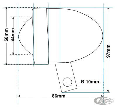 162090 - GZP Bullet light red with bracket right