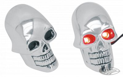 162304 - GZP 2" Chrome skull marker lamps w/LED b