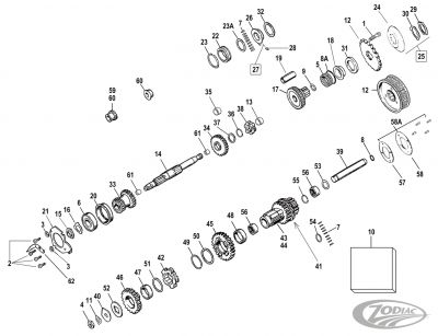 231576 - Bender Cycle Mainshaft bearing nut 4Speed #35046-36