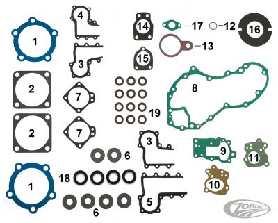 234551 - JAMES 10pck Gasket, Tappet Block, Front & Rear