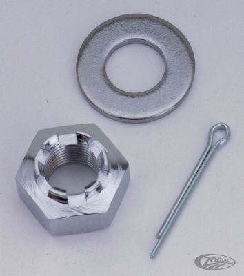 339071 - GZP chrome castle nut, washer, cotterpin
