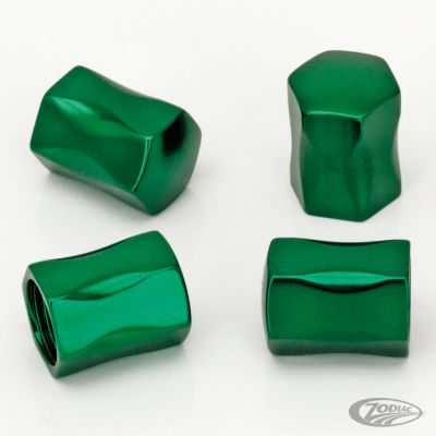 723209 - Midwest 4Pck Nugget Design Valve Stem Cap Green