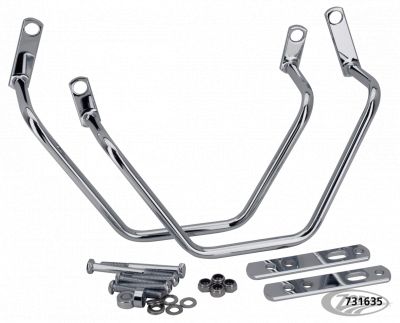 731635 - FEHLING Chrome Saddle Bag Supports FXD06-17