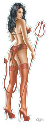 734121 - LeThaL ThReaT Devil babe decal 2.75"x7.5"
