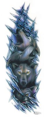 734218 - LeThaL ThReaT Wolf pack decal 2.75"x8.1"