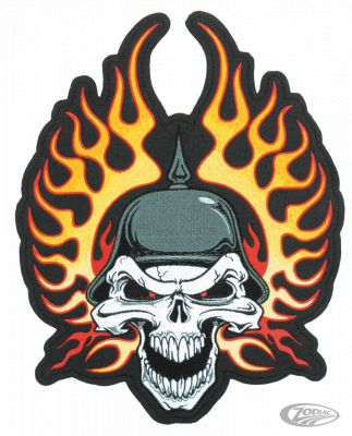 734265 - LeThaL ThReaT Flame helmet Skull patch 9"x12.5"