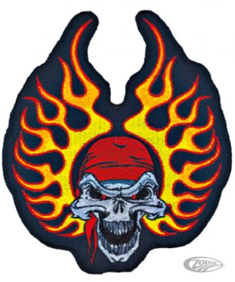 734266 - LeThaL ThReaT Flame bandana Skull patch 5.75"x5.25"