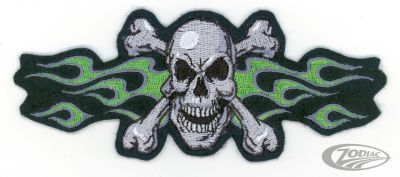 734366 - LeThaL ThReaT Green Flame Skull Mini Patch