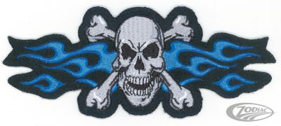 734369 - LeThaL ThReaT Blue Flame Skull Mini Patch