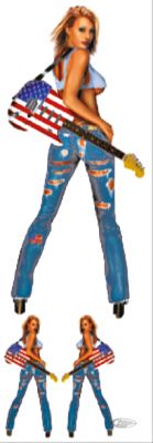 734621 - LeThaL ThReaT USA GUITAR BABE  3"X10"
