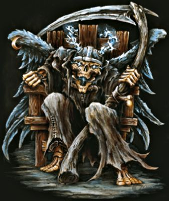 734675 - LeThaL ThReaT ELECTRIC CHAIR REAPER 6"X8"