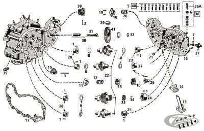 734922 - V-Twin Pinion gear SV BT37-48