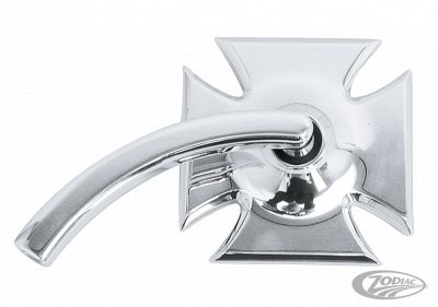 741100 - KUSTOM TECH Billet Maltese Cross mirror left polish