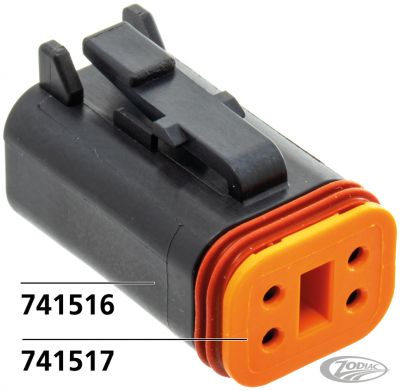 741516 - DEUTSCH 4 Pole black socket housing