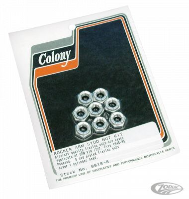 741790 - COLONY Panhead rocker stud flex lock nuts set/8