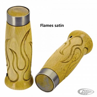 743807 - GZP Flames style wooden grips satin chr band