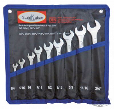 754706 - GZP 9Pc Combination spanner set SAE 1/4-3/4