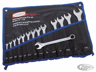 754707 - GZP 14Pc Combination spanner set 1/4