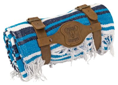755296 - Texas Leather Mexican blanket Cobalt/Blue/White/Blk