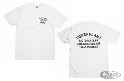 757833 - P16 - Powerplant Motorcycle Co. GARAGE TEE WHITE XL