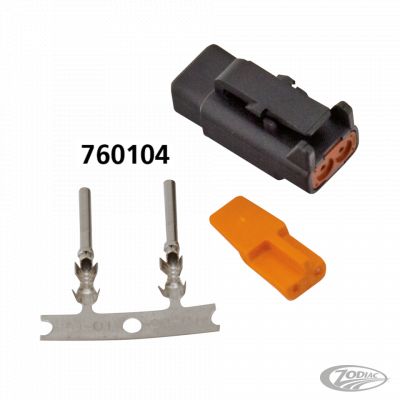 760104 - NAMZ DTM 2-Pos Blk Plug w/ Terminals & Wedge