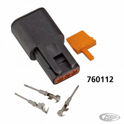 760112 - NAMZ DTM 3-Pos Recept w/ Terminals & Wedge