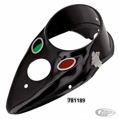 781189 - V-Twin Black cat eye dash cover with lenses
