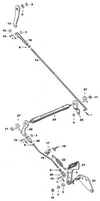 781240 - V-Twin Parkerized shaft lever 2-hole